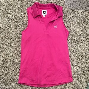 FootJoy Vibrant Pink Sleeveless Golf Polo